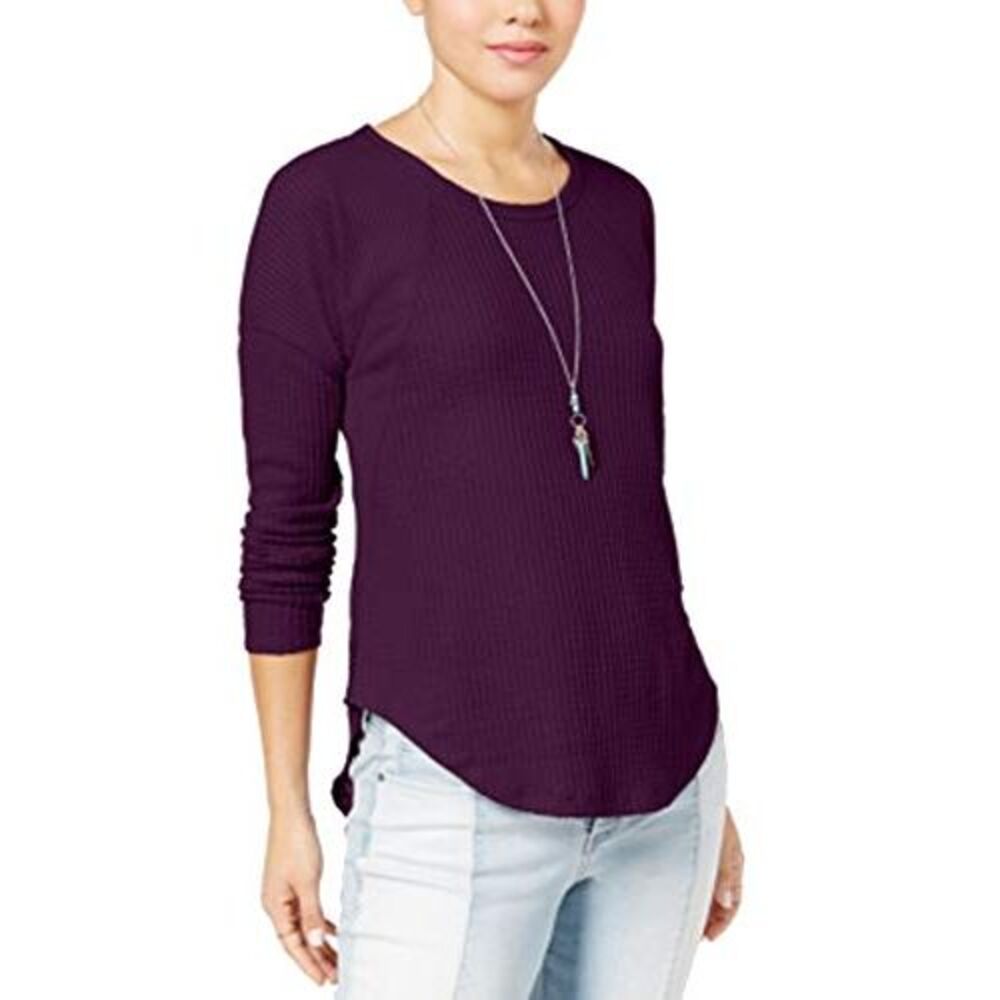 Ultra Flirt Juniors Waffle Knit High Low Top
